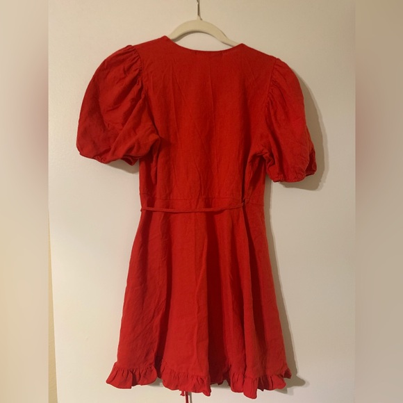 Zara ruffle red wrap dress - Picture 6 of 9